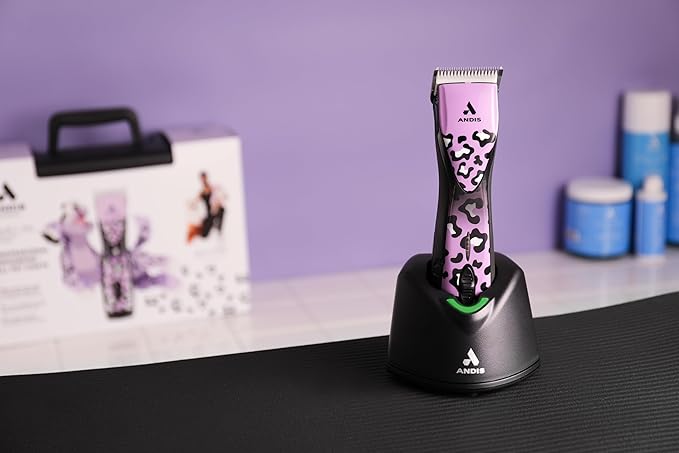 Andis 561458 Pulse Zr II Gabriel Feitosa Edition 5-Speed Detachable Blade Clipper, Cordless Animal/Dog Grooming, Removable Lithium Ion Battery, LED Charge Light, Wild Colorway
