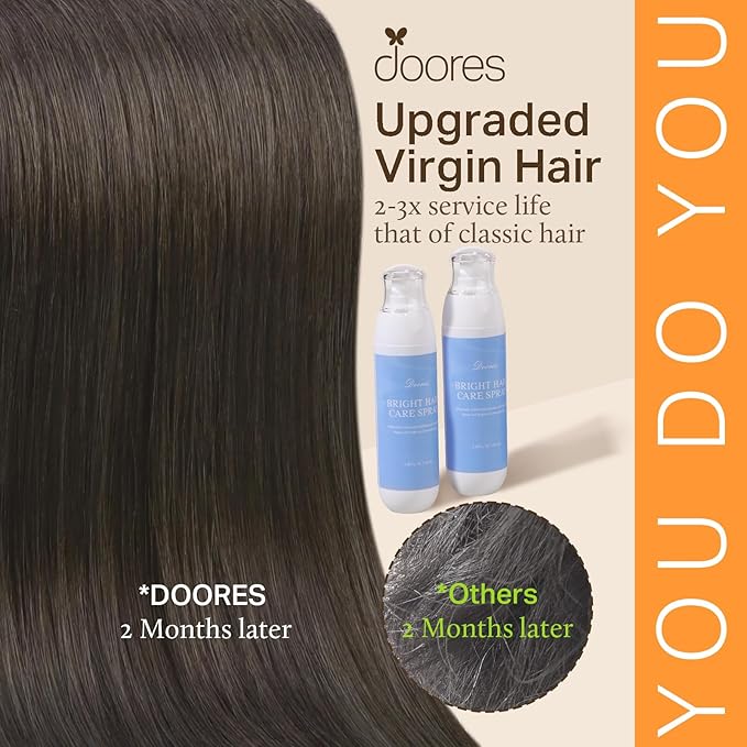 Doores Micro Bead Hair Extensions Real Human Hair, Mocha Brown 22 Inch 50g/50s, Microlink Hair Extensions Human Hair, Hair Extensions Real Human Hair