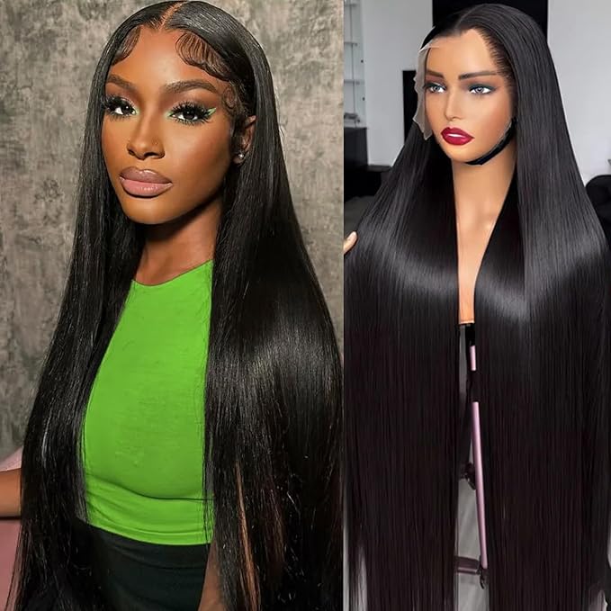 Straight Lace Front Wigs Human Hair Pre Plucked 13x6 Lace Frontal Wigs Human Hair 24inch Glueless Wigs Human Hair Natural Color Lace Front Wigs for Women