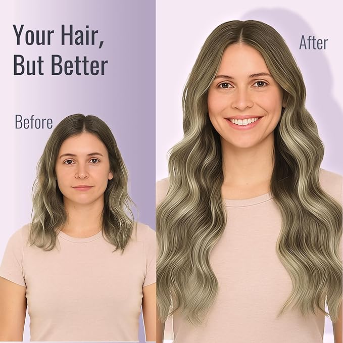 Fshine Tape in Human Hair Extensions Real Human Hair Extensions for Women Dark Brown Fading to Ash Brown Mixed Blonde 16 Inch 50 g Remy Glue in,Designed to Boost Volume & Length