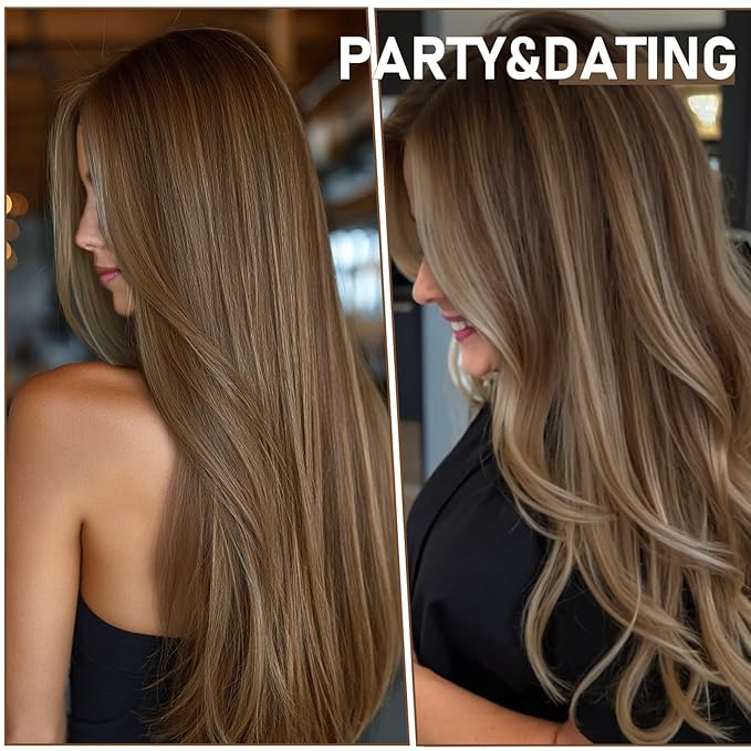 DNE Tape in Hair Extensions Real Human Hair 24 inches 20Pcs/50g/Pack Seamless Dark Brown to Chestnut Brown#T4-P4/27 Straight Invisible Double Sided Tape in Hair Extensions for Women/Girls