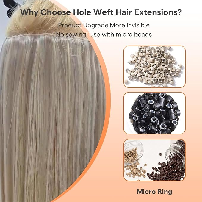 Full Shine Butterfly Weft Hair Extensions Human Hair Jet Black ovo weft extensions soft slky hair Double side Pu Hole Weft For Women 80 Grams 16 Inch