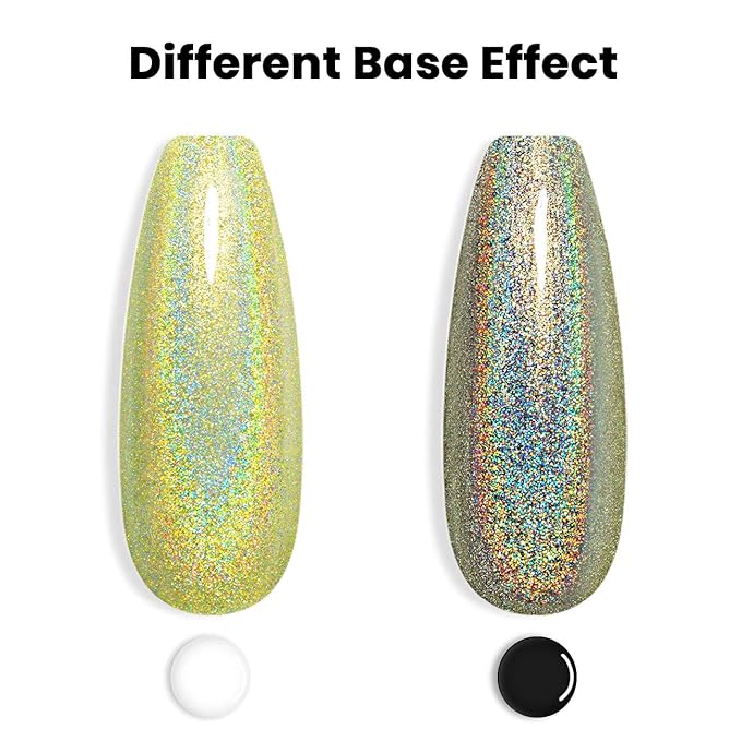 RARJSM Holographic Nail Polish Light Green Gel Polish Unicorn Effect Nail Gel 7.5ML Curing Required Nail Art Colors Home Manicure