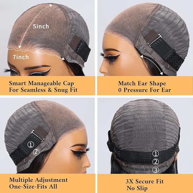 Julia Hair 12A Bye Bye Knots Glueless Wig Water Wave 7x5 Pre Cut HD Lace Closure Wigs Human Hair Wear and Go Pre Plucked for Beginners Wet Wavy Lace Front Wigs Brazilian Hair Natural 18 Inch