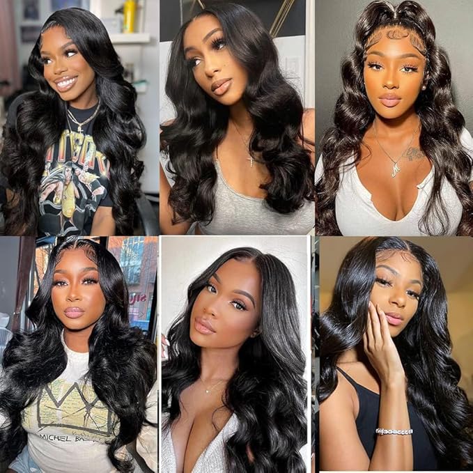Brazilian Human Hair Body Wave 3 Bundles with Closure Body Wave 100% Unprocessed Virgin Hair Bundles with 4x4 Lace Closure Free Part Natural Color Body Wave (16 18 20 +14, Natural Color)