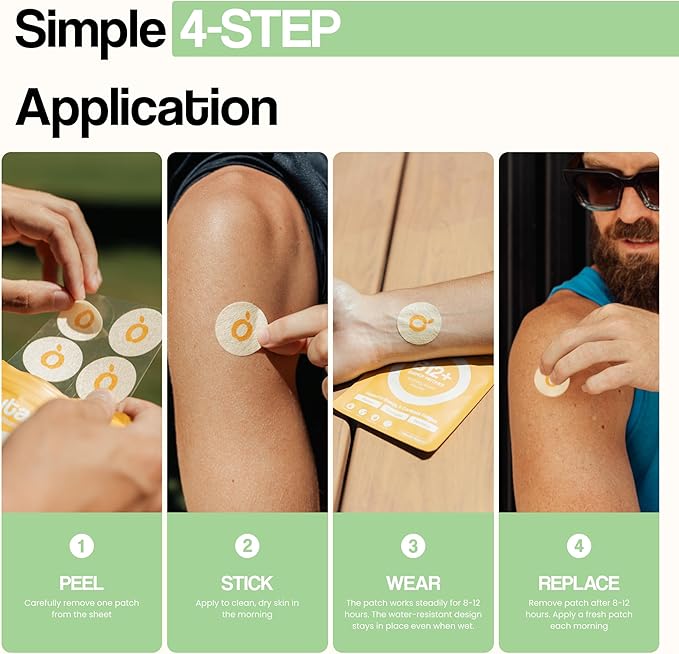 Collagen Glow Beauty Restore Patches | 5X Stronger Formula | Collagen Peptides, Vitamin C, Pro-Retinol, Coq10, Hyaluronic Acid & Biotin for Hair Growth | Daily Patch for Skin & Hair Wellness