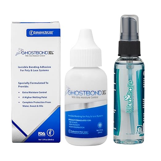GHOSTBOND XL 1.3oz & Ultra Safe Adhesive Remover 2oz – Invisible Lace Wig Glue and Gentle Non-Toxic Remover, Water & Oil-Resistant Bond for Lace Wigs & Hair Systems