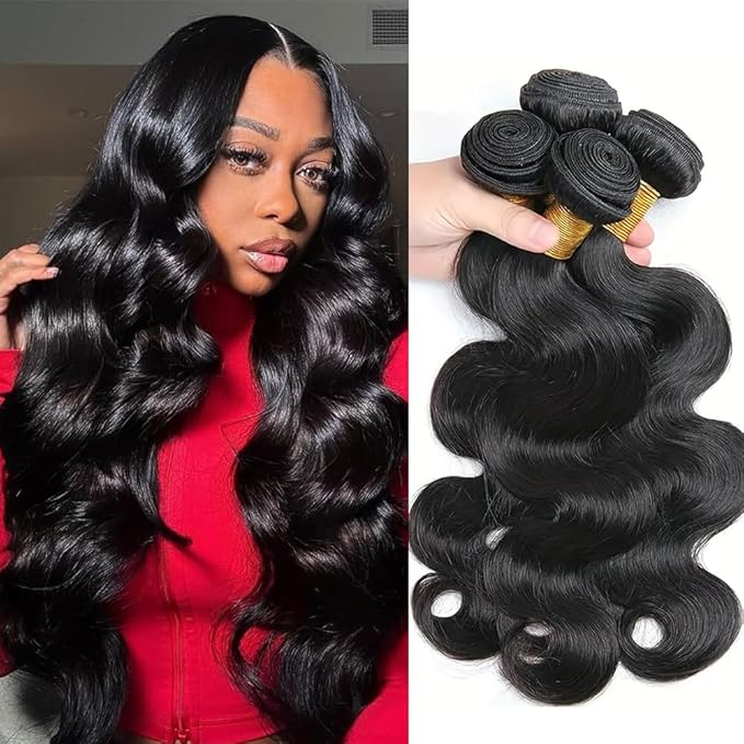 Bundles Human Hair 18 20 22 24 Inch Body Wave 100% Real Human Hair Extensions 4 Packs For Women