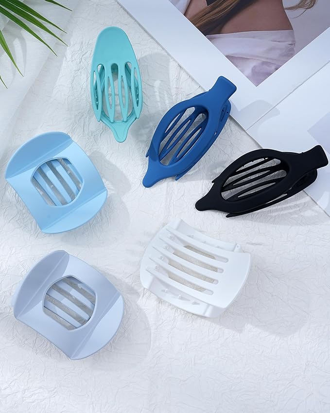 6 PCS French Flat Hair Clips for Women 2 Styles Large Matte Flat Claw Clips Strong Hold No-Slip French Hair Barrettes for Thick Thin Hair(Multicolor 4)