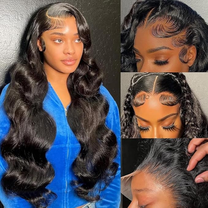 Natural Black Human Hair Wig Body Wave 13x6 Lace Front Wigs Human Hair Wigs For Black Women 20 Inch