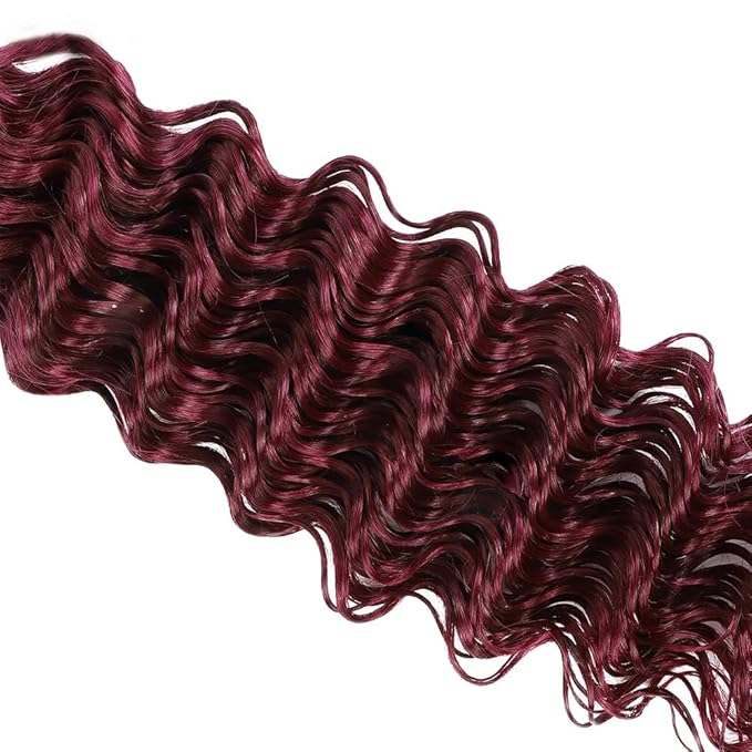Red Bundles Human Hair Freiuoke 99J Water Wave 3 Bundles 22 24 26 Inch Burgundy Wet and Wavy Bundle Hair Extensions 150g