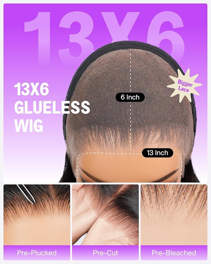 Glueless 13x6 Ombre Lace Front Wigs Human Hair Pre Plucked Pre Cut 220% Density Ear-to-Ear HD Lace Wig Highlight Drawstring Wig Human Hair fb27# 20 Inch
