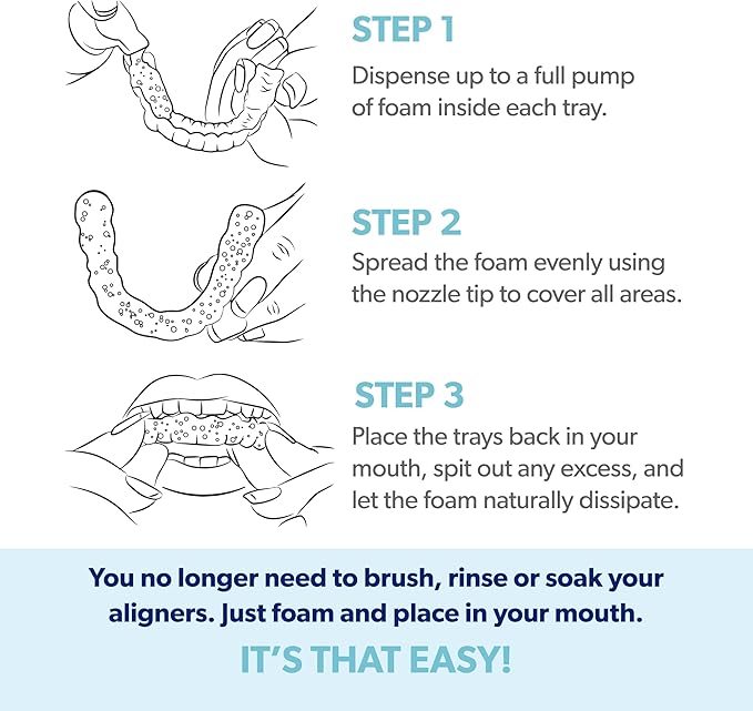 EverSmile AlignerFresh Extra Whitening Foam – Cleaner Compatible with All Clear Aligners and Retainers – Eliminates Bacteria, Whitens Teeth, Fights Bad Breath – 50ml (1 Pack)