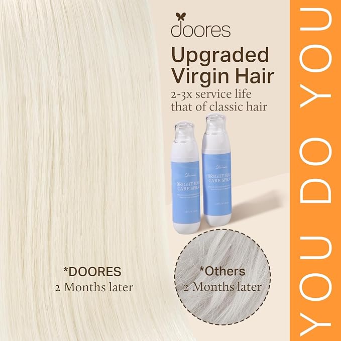 DOORES Microlink Hair Extensions Human Hair, Pearl Blonde 50g/50s 20 Inch, Micro Bead Extensions Natural Straight for Women Cold Fusion