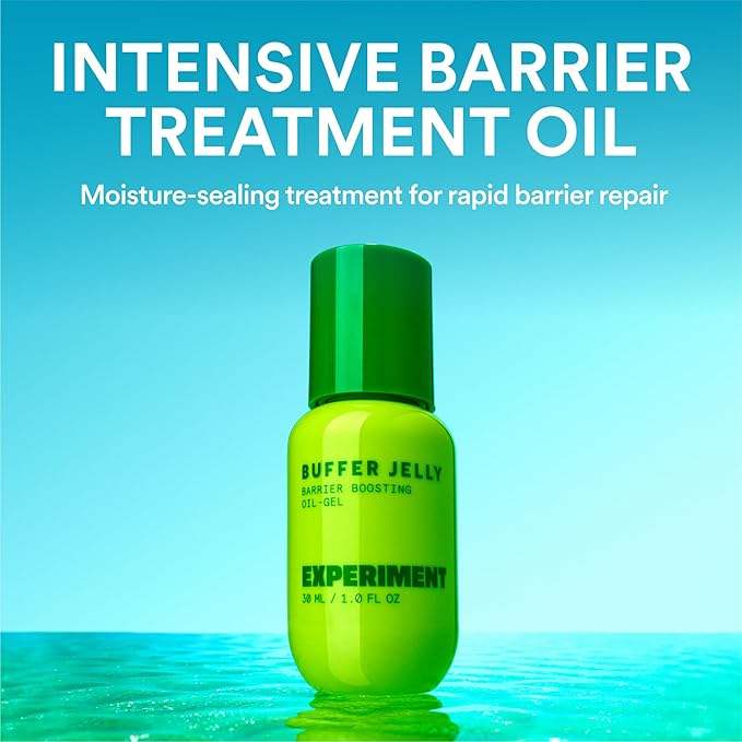 Experiment Buffer Jelly Intensive Barrier Treatment Oil - Ceramide, Squalane, & Panthenol - Hydrating, Soothing, & Strengthening, 1.0 FL OZ - Squalane Oil for Face, Vegan Formula for Dry Skin Types