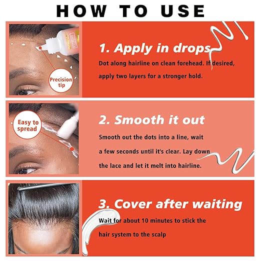 Lace Front Wig Glue Set - Waterproof With Tools, Hair Wax Stick, Remover, Edge Control Wax, Wig Band, and Dual Brush