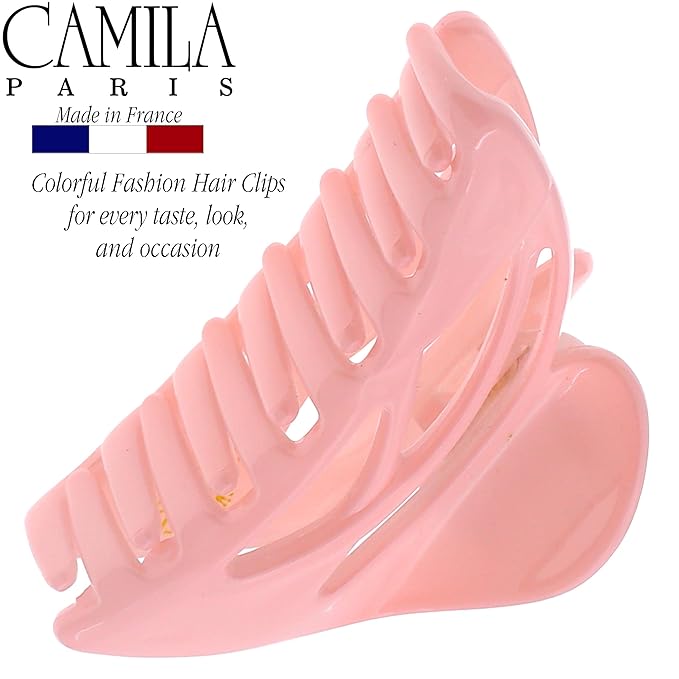 Camila Paris CP3435 French Hair Clip for Women, Small Dolphin Pink, Girls Hair Claw Clips Jaw Fashion Durable and Styling Hair Accessories for Women, Strong Hold No Slip Grip Made in France