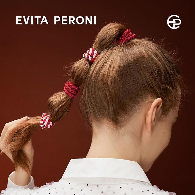 EVITA PERONI 12 Pcs Hair Ties, High Elastic Ponytail Holders, Hair Ties No Damage for Thick Curly Hair Women Men (Berry Coulis)