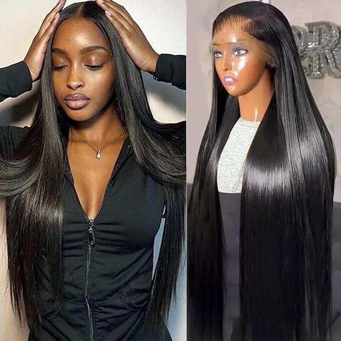 Lemoda Straight 13x6 SKINLIKE Real HD Full Lace Frontal Wigs 26Inch Full 13x6 Lace Frontal Virgin Human Hair Wigs Invisible 0.1mm Ultra-thin Knots Frayed Ends Lace Wig Full Ends