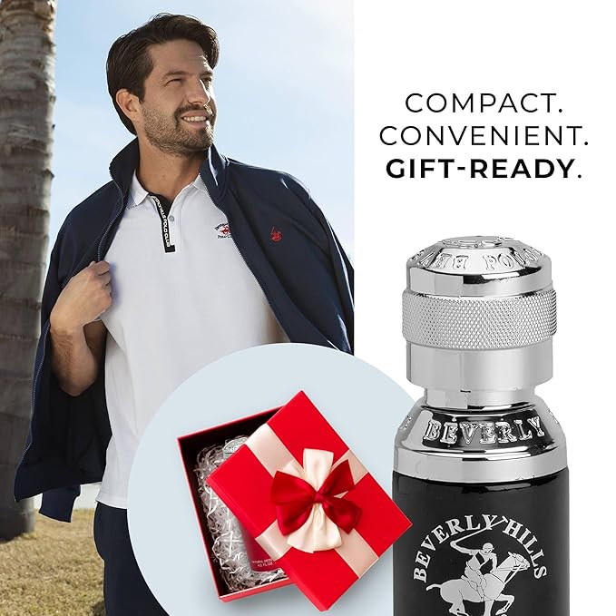 Beverly Hills Polo Club BHPC Men's Eau De Toilette Bonus Pack | Sexy Scent | Long-Lasting Fragrance with Portable Pocket Spray