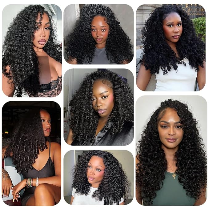 Burmese Curly Half Wig Human Hair 200 Density 3 In 1 Seamless Flip Over Half Wigs Human Hair Glueless Wear and Go Beginner Friendly Curly Wig Human Hair Drawstring Headband Wig for Women 20Inch