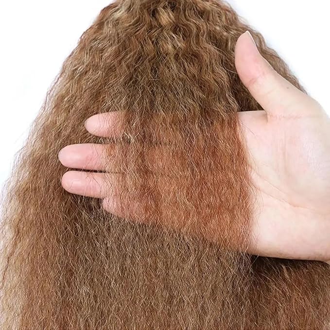 28 30 32 Inch Highlight Bundles Light Brown Kinky Straight Bundle Color 30 Human Hair 3 Bundles Brazilian Virgin Remy Hair Extensions