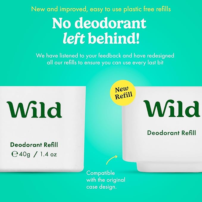 Wild - Purple Case with Refill Variety Pack - Refillable Deodorant - Aluminum Free - Includes Fresh Cotton & Sea Salt, Cherry Blossom and Coconut & Vanilla Scents - Vegan