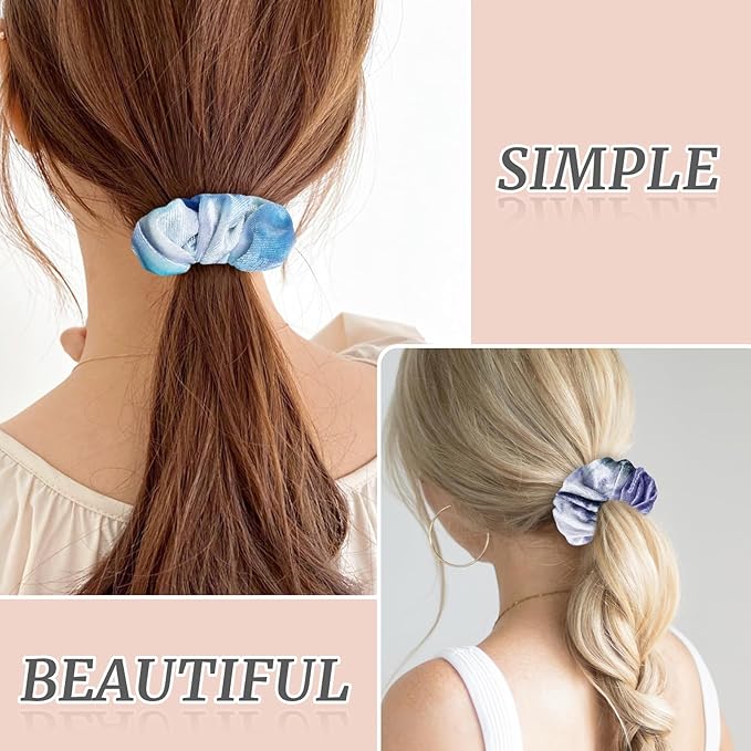 Velvet Scrunchies with Zippers Pocket, 8 Pcs Velvet Soft Hair Ties, Hidden Pocket Hair Scrunchies Accessories for Women Girls, Ponytail Holder Secret Compartment Items (Blue & Purple)