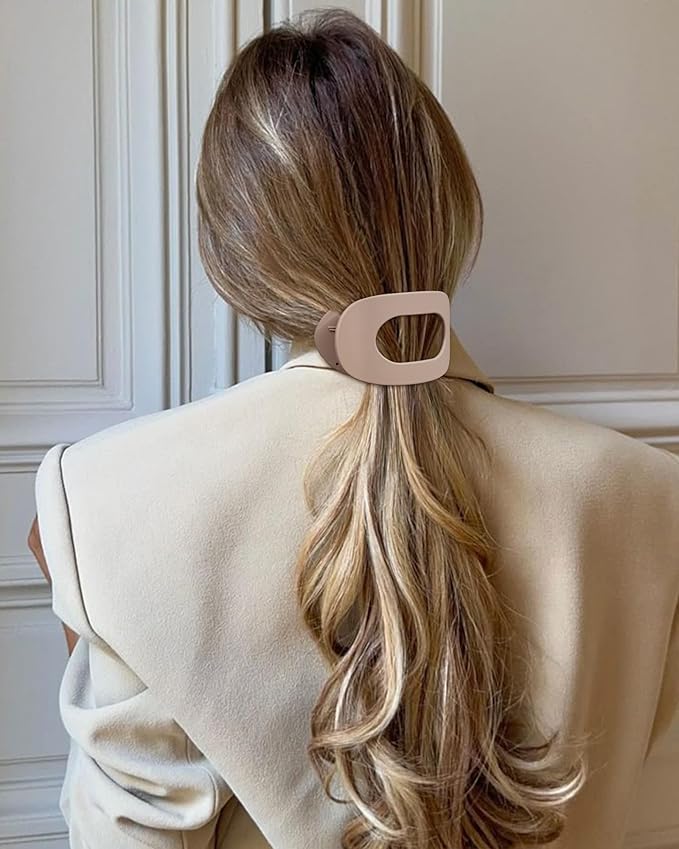 6 PCS French Flat Hair Clips for Women 2 Styles Large Matte Flat Claw Clips Strong Hold No-Slip French Hair Barrettes for Thick Thin Hair(Multicolor 7)
