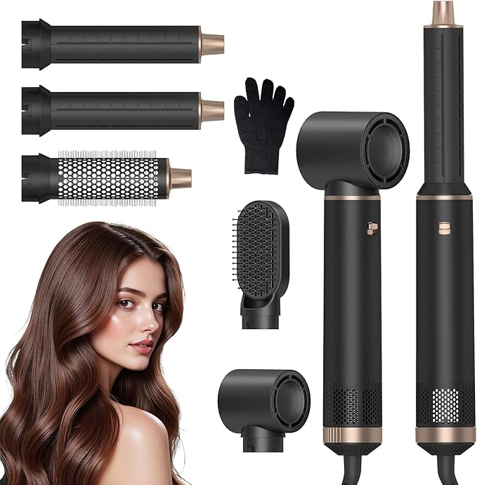Blow Dryer Brush 5 in 1: Ionic Hot Air Styler Hair Dryer Brush Blow Dryer Set for Curling Volumizing Straightening Styling