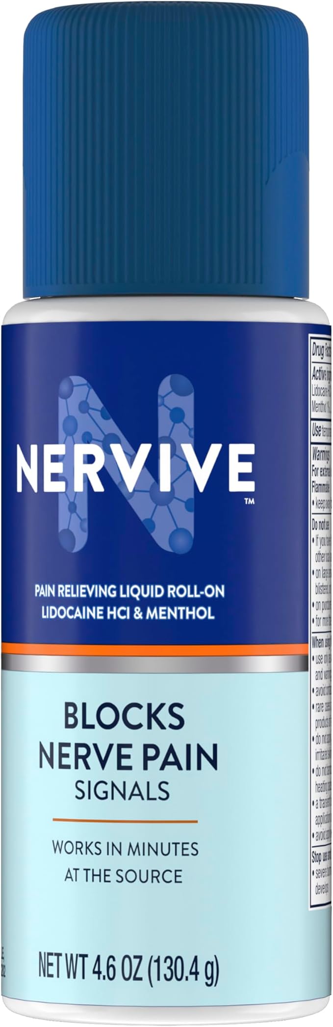 Nervive Pain Relieving Roll On, Lidocaine Roll On, Nervive Pain Relief, Lidocaine Topical, Foot Pain, Leg Pain, Hand Pain, Max Strength Formula, 4.6oz