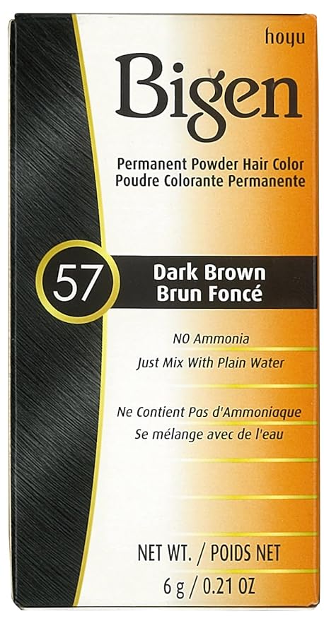 Bigen Permanent Powder Hair Color 57 Dark Brown 1 ea (Pack of 4)