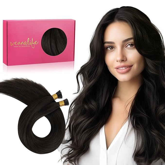 WENNALIFE I Tip Hair Extensions Real Human Hair, 100g 100s 18 Inch Dark Brown Remy Itip Human Hair Extensions Invisible Itips Straight I Tips Cold Fusion Extensions