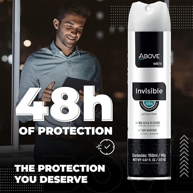 ABOVE Invisible - 48 Hours Antiperspirant Deodorant for Women - Fennel Fragrance - Dry Spray Protects Against Sweat and Body Odor - Delivers Instant Freshness - Stain and Alcohol Free - 3.17 oz