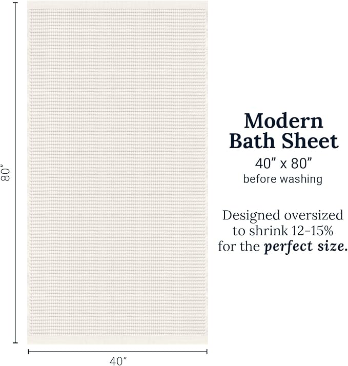 GILDEN TREE Waffle Bath Sheet Quick Dry Towel, Thin Luxury Bath Towels, Bath Sheets 40x80 Large Bath Towels, Modern Style (Cream)