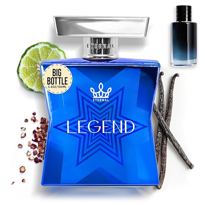 Eternal Legend - Inspired by Iconic Fresh Citrus Woody Cologne - 3.4 oz (100ml) - EDP - Long-lasting - Vegan - Clean Ingredients - Cologne Spray for Men - 2000 sprays per bottle
