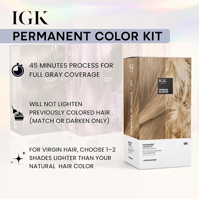 IGK Permanent Hair Dye Color Kit | 5GM Warm Up - Golden Mahogany Brown | 100% Gray Color Coverage + Strengthen + Shine | Ammonia Free