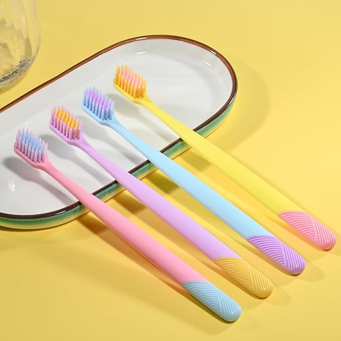 VIWIK 10 Pack Ultra-Soft Bristle Toothbrushes Multicolor Toothbrush for Kids and Girls Soft Toothbrushes for Adults Gentle on Gums Durable Comfortable Grip for Daily Oral Care
