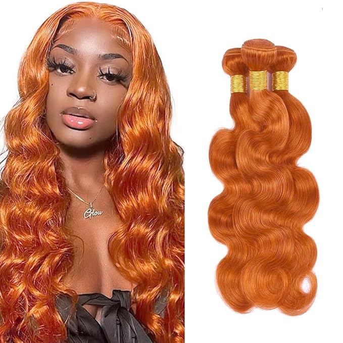 24 26 28 inch WuvuSnm 350 Human Hair Bundles Ginger Body Wave Bundles Orange Body Wave Bundle 150g