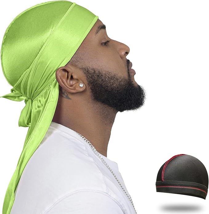 ForceWave Silky Durag for Men Wave Cap Satin Dorag for Men Women 360 Wave