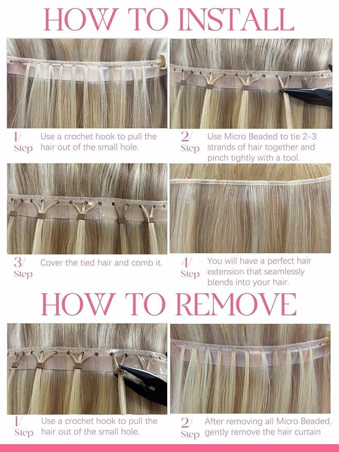 Lacer Double Invisible OVO Remy Hair Extensions 20Inch Glueless Micro Beads Hair Extensions Human Hair Natural Black Butterfly Weft 100 Grams One Piece Tape Width 31.5"