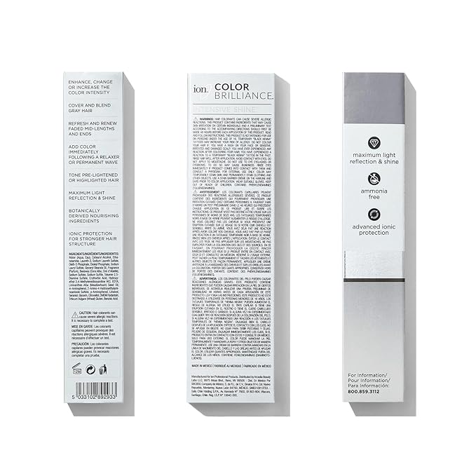 ion Brilliant Grey 5NAV Dark Graphite Demi Permanent Crème Hair Color, Fade Resistant & PPD Free 2.05 Oz
