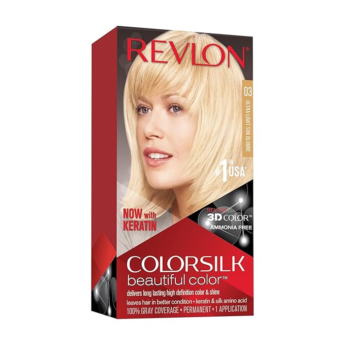 Revlon ColorSilk Hair Color, 03 Ultra Light Sun Blonde 1 ea (Pack of 4)