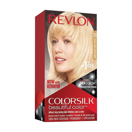 Revlon ColorSilk Hair Color, 03 Ultra Light Sun Blonde 1 ea (Pack of 4)