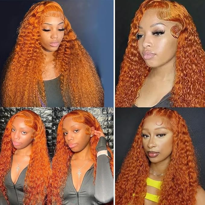 24 24 24 inch Ginger Human Hair Bundles 350 Deep Wave Bundles Human Hair Ginger Orange Bundle WuvuSnm