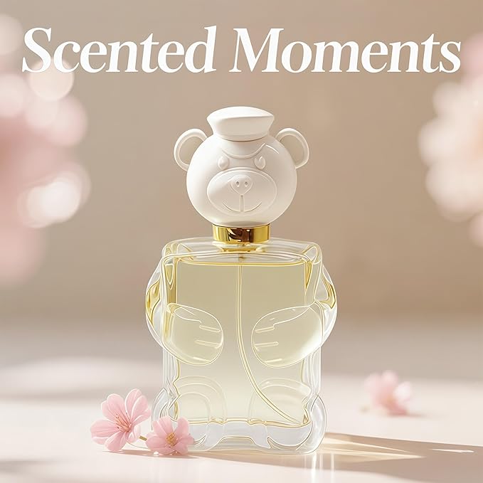 4PCS Perfume Set for Women - Floral Fragrance Gift Set with Vanilla,Sweet Fruity, Eau De Parfume| 3.4 Fl Oz Each Women's Cologne(Valentine Milano,Mon Amour Paris,Honey Bear Pink/White)