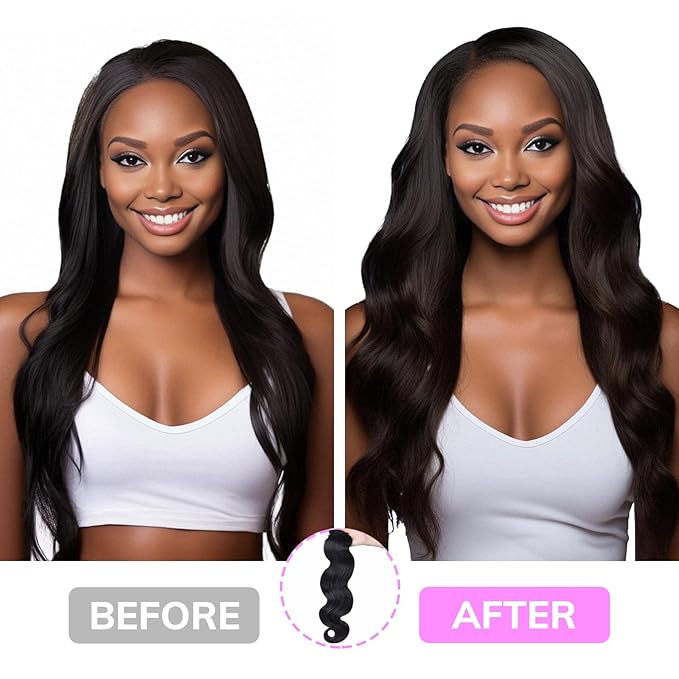 IDN BEAUTY Clip In Hair Extensions Real Human Hair, Body Wave 20 Inch 120g 7pcs Natural Black Remy Virgin Human Hair Clip Ins Real Human Hair Black Women Body Wave Clip Ins Human Hair Thick