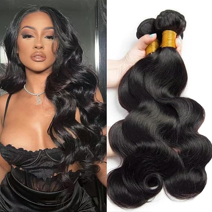 12A Human Hair Bundles 24 26 28 Inch Body Wave 100% Unprocessed Hair 3 Bundles/100g bundle Deals Extensions Quick Weave Human Hair Natural Black Color