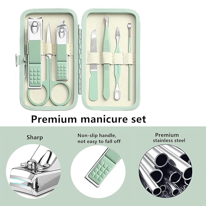 Manicure Set Nail Clipper Set Men Women Nail Clippers Toenail Fingernail Cutters Personal Care Tools Manicure Pedicure with Travel Case Grooming Kit Stocking Stuffers Christmas Gifts for Men Women
