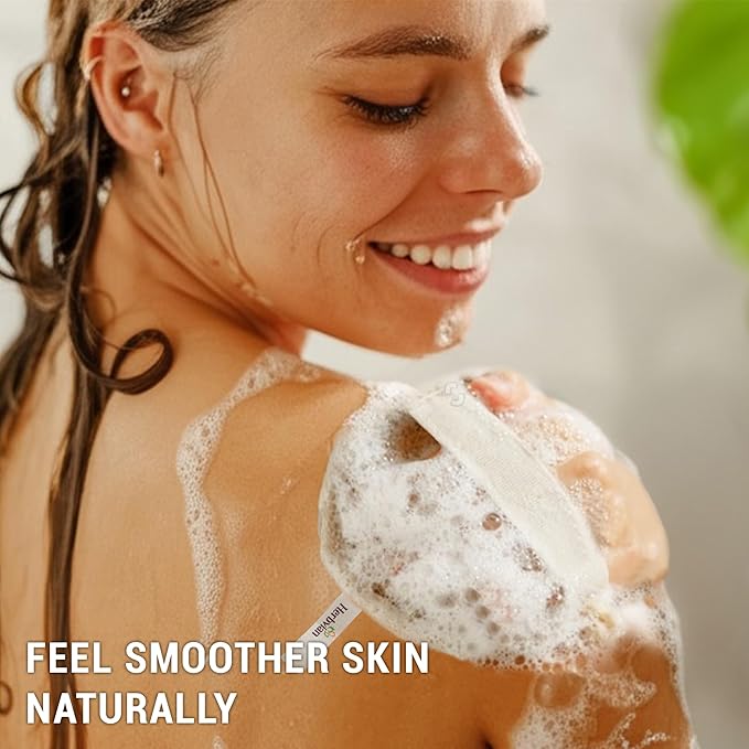 Vietnamese Natural Loofah Exfoliating Body Scrubber Pads, 100% Plant-Based Shower Luffa Sponge, Bath Loofah for Women Men (Pack of 1)